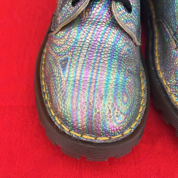 🏴󠁧󠁢󠁥󠁮󠁧󠁿 Vintage Dr. Martens MIE Rare Colorful Iridescent Ankle Boots UK 2 - Picture 14 of 17